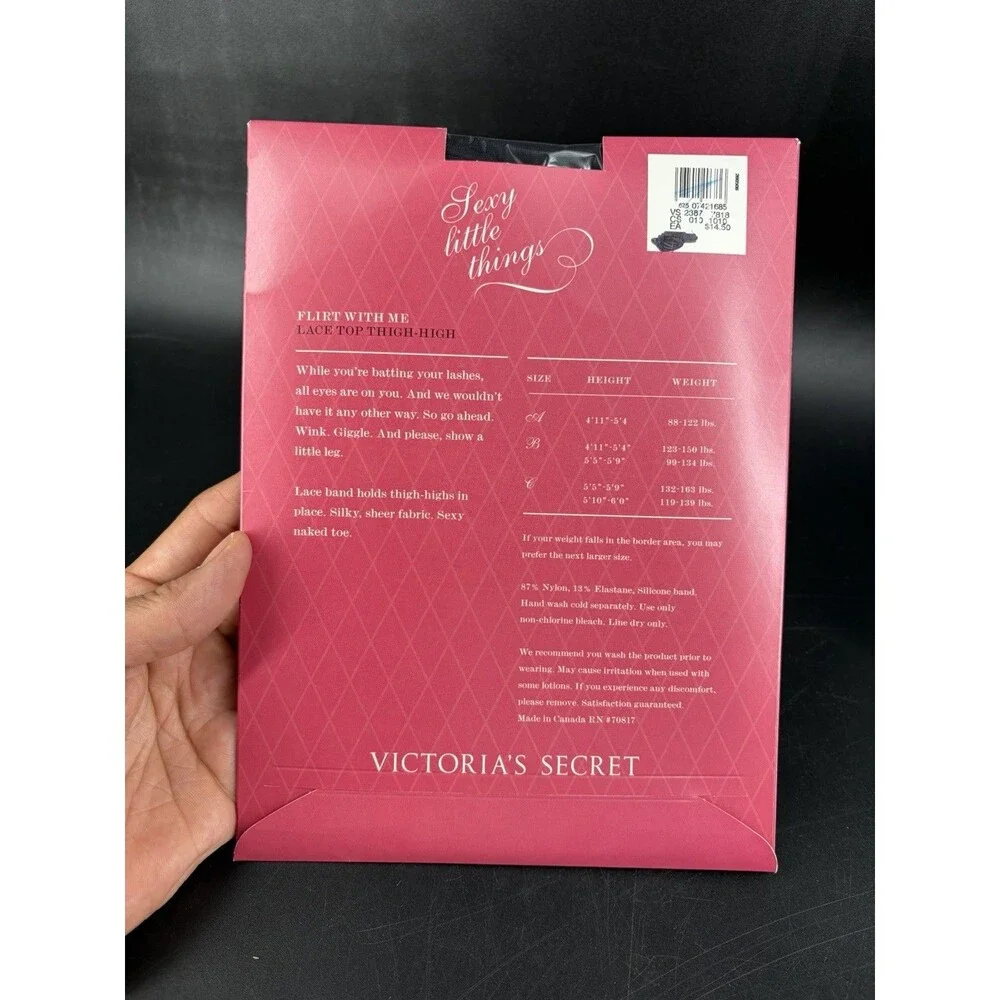 Victoria's Secret Flirt With Me Black Lace Top Thigh-High Size A Sexy Little